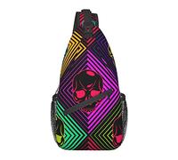Sling Backpack, for Dead Skulls Head Colorful, Multipurpose Crossbody Shoulder Bag Travel Hiking Daypack Anti-Theft Rucksack