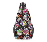 Sling Backpack, for Dead Sugar Skull, Multipurpose Crossbody Shoulder Bag Travel Hiking Daypack Anti-Theft Rucksack