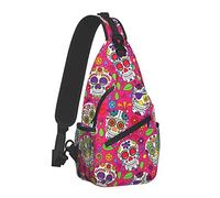 Sling Backpack for Men Boys Multipurpose Crossbody Shoulder Bag Lightweight Adjustable Travel Hiking Daypack The Dead Sugar Skull Gym Bag