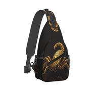 Sling Backpack for Men Women Crossbody Sling Bag san francisco Chest Bag Daypack Fanny Pack for Outdoors Hiking, Gold Scorpion, One Size