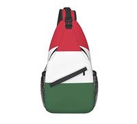 Sling Backpack Hungarian Flag Travel Hiking Daypack Pattern Rope Crossbody Shoulder Bag