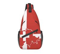 Sling Backpack Switzerland Swiss Map Flag Travel Hiking Daypack Pattern Rope Crossbody Shoulder Bag