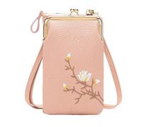 Sling Bag - 4.33 Inch PU Leather Shoulder Bag for Daily Use, Small Mobile Phone Case with Adjustable Strap, Lightweight Wallet for Summer, Passport Memory, Daily Outdoor Use, pink, Siehe Beschreibung