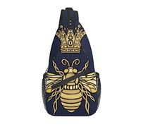 Sling Bag Bee Queen Blue Insect Hiking Daypack Crossbody Shoulder Backpack Travel Chest Pack for Men Women