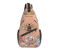 Sling Bag Bee Queen Leaf Country Farmhouse Hiking Daypack Crossbody Shoulder Backpack Travel Chest Pack for Men Women
