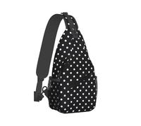 Sling Bag Black Polka Dot Unisex Chest Bag Anti-Theft Shoulder Sling Bags For Parade Outdoor Camping