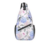 Sling Bag Bloom Hydrangea Flower Pink Pastel Hiking Daypack Crossbody Shoulder Backpack Travel Chest Pack for Men Women