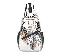 Sling Bag Boho Dreamcatcher Feather Arrow Hiking Daypack Crossbody Shoulder Backpack Travel Chest Pack for Men Women