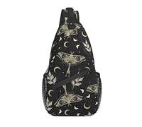 Sling Bag Boho Magic Butterfly Leaf Herb Hiking Daypack Crossbody Shoulder Backpack Travel Chest Pack for Men Women