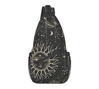 Sling Bag Boho Sun Magic Space Moon Hiking Daypack Crossbody Shoulder Backpack Travel Chest Pack for Men Women