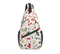 Sling Bag Botanical Boho Autumn Leaf Hiking Daypack Crossbody Shoulder Backpack Travel Chest Pack for Men Women