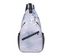 Sling Bag Butterfly Hydrangea Iris Flower Hiking Daypack Crossbody Shoulder Backpack Travel Chest Pack for Men Women