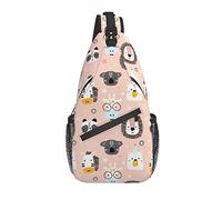 Sling Bag Childish Boho Animal Lion Hiking Daypack Crossbody Shoulder Backpack Travel Chest Pack for Men Women