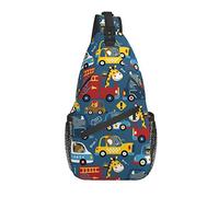Sling Bag Childish Car Cute Animal Hiking Daypack Crossbody Shoulder Backpack Travel Chest Pack for Men Women