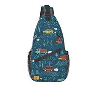 Sling Bag Childish Car Mountain Hiking Daypack Crossbody Shoulder Backpack Travel Chest Pack for Men Women