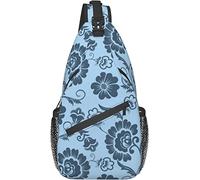 Sling Bag, Classical Luxury Old Fashioned Floral Print Crossbody Sling Backpack for Casual Shoulder Women and Men