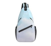 Sling Bag Cloud Sky Gradient Blue White Pastel Hiking Daypack Crossbody Shoulder Backpack Travel Chest Pack for Men Women