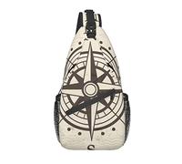 Sling Bag Compass Vintage Nautrical Hiking Daypack Crossbody Shoulder Backpack Travel Chest Pack for Men Women
