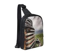 Sling Bag Cross Body Chest Bag Double Layer Shoulder Bag for Men Women | Mystical Dead Skull Printed Shoulder Backpack Man Bag For Travel Hiking Running Cycling