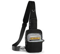 Sling Bag, Crossbody Bag with Anti-theft Zipper, RFID Blocking and Water Resistant for Men and Women Travel (Black)