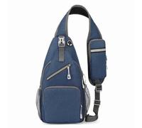 Sling Bag Crossbody Bags Fanny Packs Durable Water Resistant Large Capacity Travel Hiking Backpack for Men Women Outdoor Sports Dark Grey Light Grey Dark Blue Black 15x7.5x3.5in (Blue)