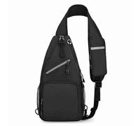 Sling Bag Crossbody Bags Fanny Packs Durable Water Resistant Large Capacity Travel Hiking Backpack for Men Women Outdoor Sports Dark Grey Light Grey Dark Blue Black 15x7.5x3.5in (Black)