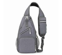 Sling Bag Crossbody Bags Fanny Packs Durable Water Resistant Large Capacity Travel Hiking Backpack for Men Women Outdoor Sports Dark Grey Light Grey Dark Blue Black 15x7.5x3.5in (Grey)