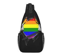 - Sling Bag Crossbody Chest Bag Anti-Theft Shoulder Backpack for Women & Men Travel Multipurpose Daypacks (Compatible with Gay Pride Rainbow LGBT Pull Apart Black)