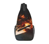 Sling Bag Fallen Leaves In The Light Prints Gym Bags Adjustable Strap Classic Sling Bag Rucksack, For Cycling, Shopping, Hiking, Running, Walking