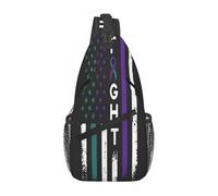 Sling Bag Fight Suicide Prevention Awareness American Lightweight Cross Body Bag Adjustable Daypack For Work Outdoor Camping