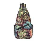 Sling Bag For Men Women Cute Succulents Chest Pack Lightweight Classic Small Sling Bag, For Travel, Hiking, Outdoor, Cycling, Daily