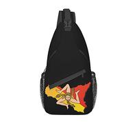 Sling Bag For Men Women Flag Of Sicily Meaning Crossbody Bags Casual Funny One Strap Shoulder Chest Bag, For Outdoor, Walking, Hiking