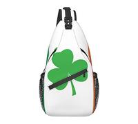 Sling Bag for Men Women, for Irish Ireland Shamrock Clover Flag, Shoulder Backpack Chest Bags Crossbody Daypack for Outdoor Hiking Camping Cycling