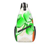 Sling Bag for Men Women, for Irish Shamrock Clover Ireland Flag, Shoulder Backpack Chest Bags Crossbody Daypack for Outdoor Hiking Camping Cycling