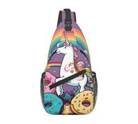 Sling Bag For Men Women Horse Doughnut Rainbow Cross Chest Bags Lightweight Waterproof Diagonal Bag, For Hiking, Sports, Travel, Running, Shopping