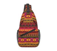 Sling Bag For Men Women Mexican Folk Art Boho Chest Pack Lightweight Casual Shoulder Bag, For Travel, Cycling, Outdoor