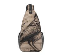 Sling Bag For Men Women Nightingale Notes Prints Chest Pack Adjustable Strap Durable Sling Backpack, For Sports, Shopping, Hiking, Outdoor, Travel