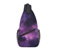 Sling Bag For Men Women Purple Starry Prints Cross Chest Bags Waterproof Classic One Strap Shoulder Chest Bag, For Sports, Walking, Outdoor, Office, Running