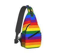 Sling Bag For Men Women Rainbow Pride Flag Gym Bags Classic Adjustable Strap Across Body Bag, For Cycling, Running, Travel