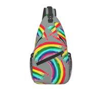 Sling Bag For Men Women Rainbow Pride Gay Equal Rights Pattern Gym Bags Durable Adjustable Strap Across Body Bag, For Cycling, Outdoor, Walking, Hiking, Daily
