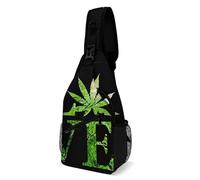 Sling Bag For Men Women Rasta Love Weed Marijuana Leaves Crossbody Bags Durable Lightweight Small Sling Bag, For Walking, Daily, Sports
