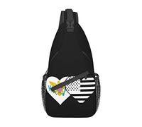Sling Bag For Men Women Virgin Islands Flag And American Flag Crossbody Bags Lightweight Durable Across Body Bag, For Cycling, Walking, Sports