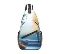 Sling Bag For Men Women Zen Garden Chest Pack Lightweight Durable Across Body Bag, For Cycling, Walking, Hiking, Shopping, Sports