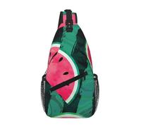 Sling Bag for Woman and man Reversible Shoulder Strap Crossbody Backpack Travel Hiking Biking Climbing Outdoors, Personalized Patterns, Summer Watermelon Cool