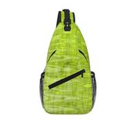 Sling Bag for Woman and man Reversible Shoulder Strap Crossbody Backpack Travel Hiking Biking Climbing Outdoors, Personalized Patterns, Cool Lime Green Abstract Pattern