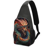 Sling Bag for Women Chinese Dragon Printed Chest Fanny Bag Pack Travel Bag Cross Body Bag Suitable for Daily Leisure Outdoor Activities, Style, One Size