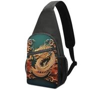 Sling Bag for Women Dragon Chinese Background Printed Chest Fanny Bag Pack Travel Bag Cross Body Bag Suitable for Daily Leisure Outdoor Activities, Style, One Size