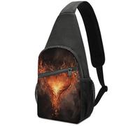 Sling Bag for Women Fanny Chest Bag Pack Travel Bag Show A Heart on Fire Printed Cross Body Bag, style, One Size, Sling Backpacks