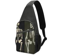 Sling Bag for Women Fanny Chest Bag Pack Travel Bag Skeleton Image Printed Cross Body Bag, style, One Size, Sling Backpacks