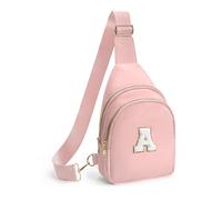 Sling Bag for women,Initial Fanny Pack, Cute Travel Crossbody Bag,Initial Purse Belt Bag A, Pink, A